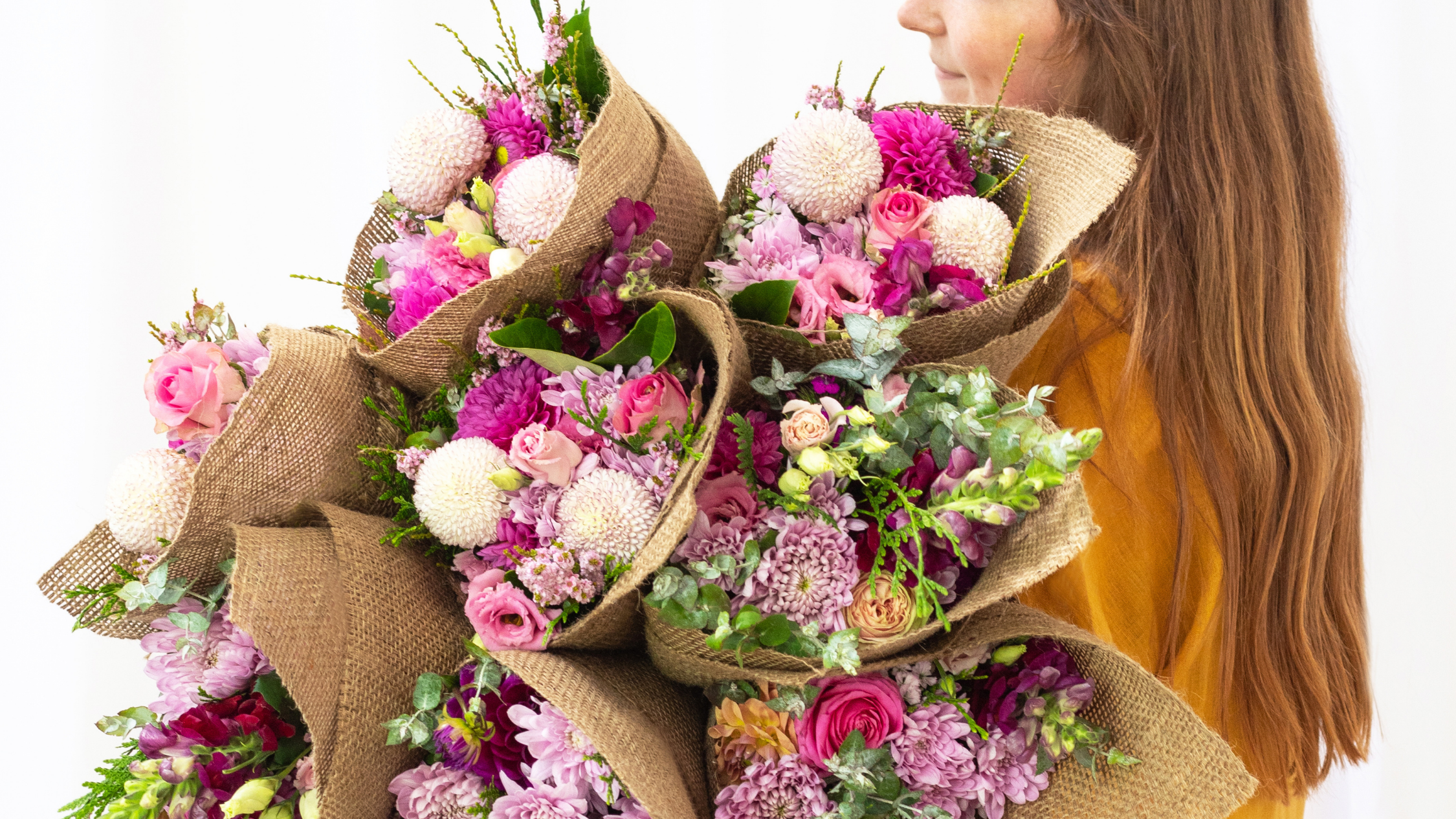 triple luxe flower bouquet wrap