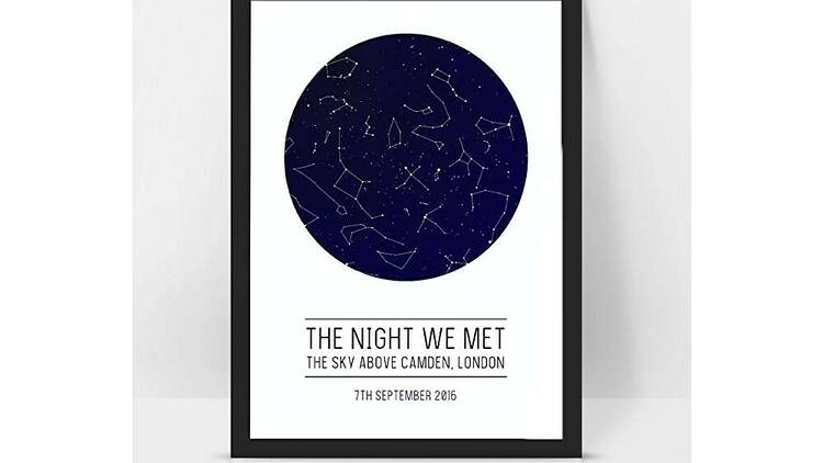 Personalised ‘the night we met’ star map 