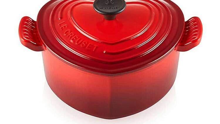 Le Creuset enamelled cast iron heart-shaped casserole dish