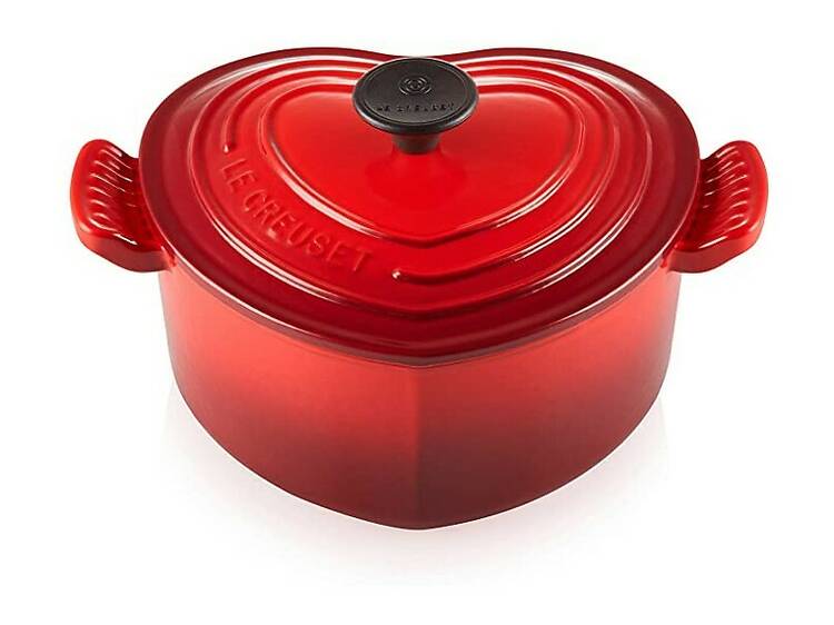 Le Creuset enamelled cast iron heart-shaped casserole dish