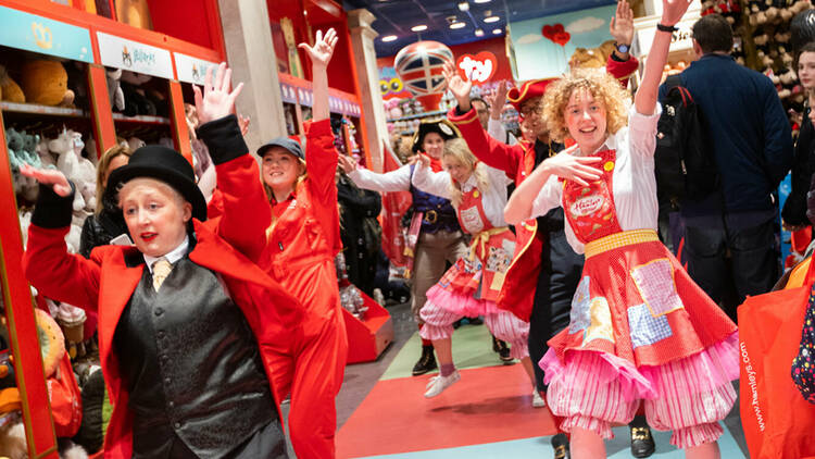 Costumed characters at Hamleys