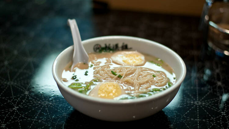 A fully-loaded bowl of ramen at Shin-Sen-Gumi