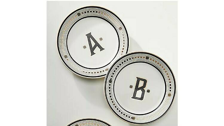 Monogrammed dessert plate from Anthropologie