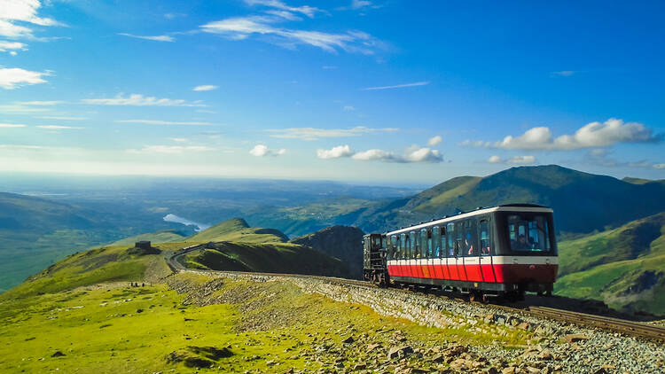 The Snowdon Mountain Railway will get you to the top minus the blood, sweat and tears