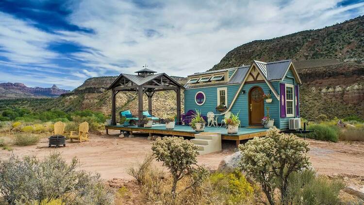 The tiny house with mountain views in Virgin, Utah