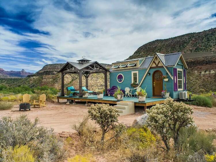 The tiny house with mountain views in Virgin, Utah