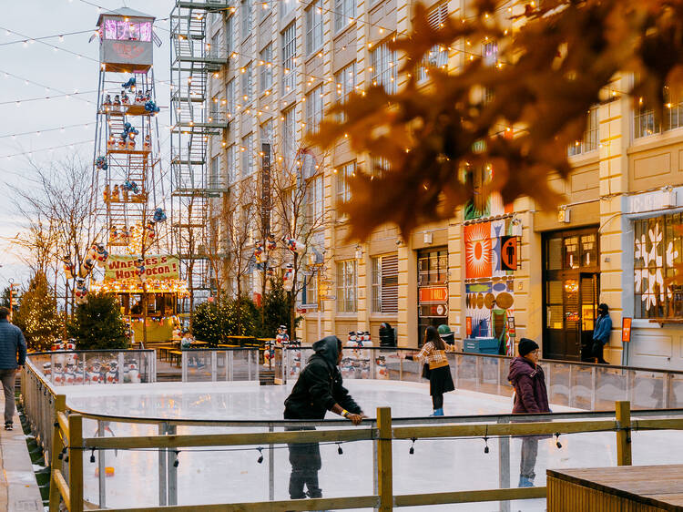 Ice skate outdoors