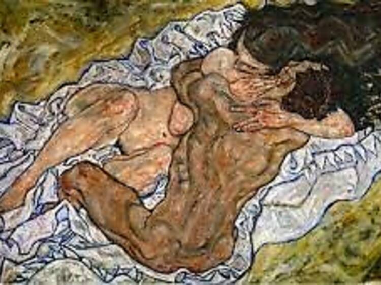 El abrazo (pareja de enamorados II), Egon Schiele