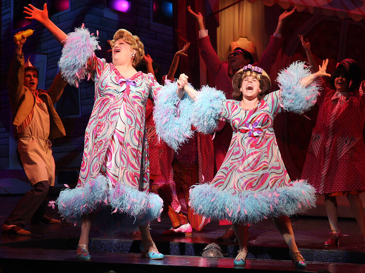 Harvey Fierstein and Marissa Jaret Winokur in "Hairspray" on Broadway in 2008