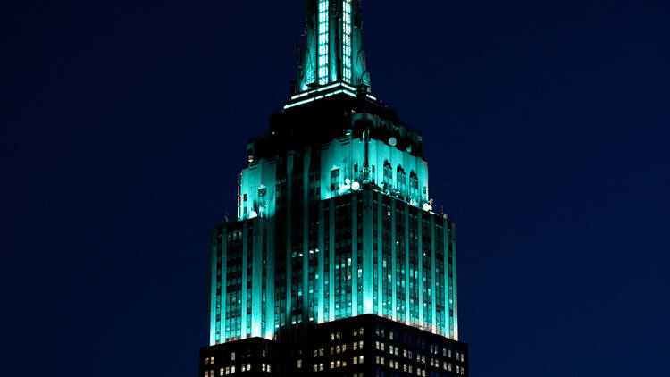 Empire State Building in Tiffany Blue