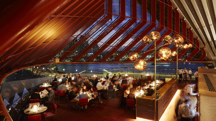 Interior view of Bennelong at night