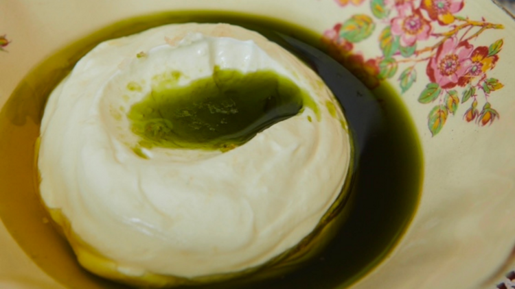Labne with parsley oil