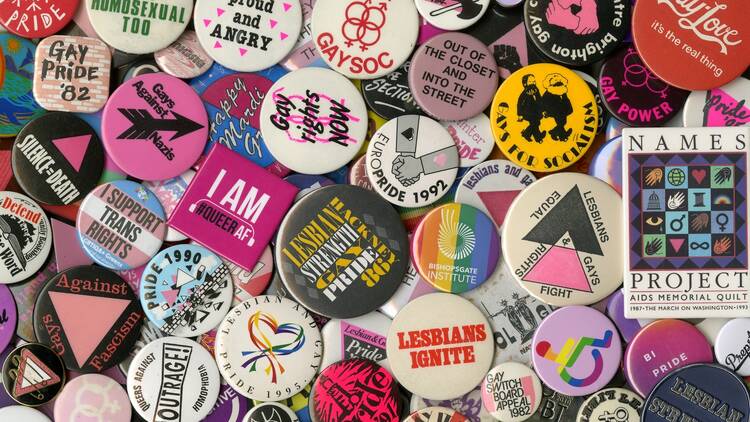 LGBTQ+ badges collection at the Bishopsgate Institute