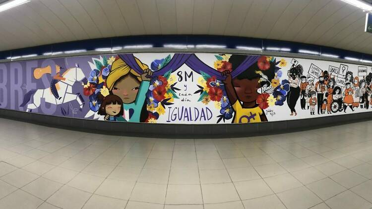 Mural feminista Metro. Madrid Street Art Project 2020