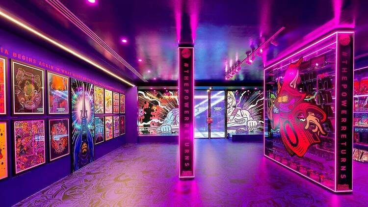 The interior of the Masters of the Universe exhibition