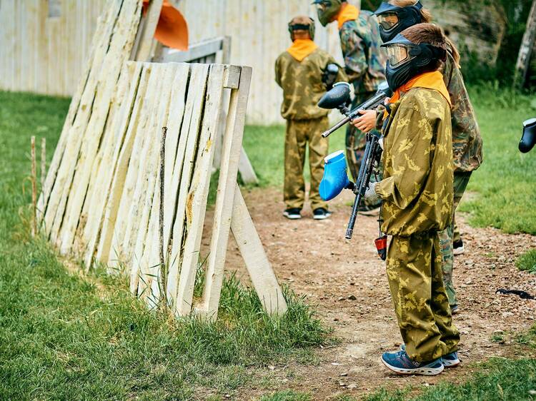 Book in for a paintball session at Sniper's Den in Moorabbin
