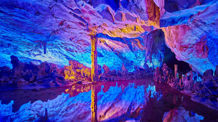 The stunning interior of China's Reed Flute Cave