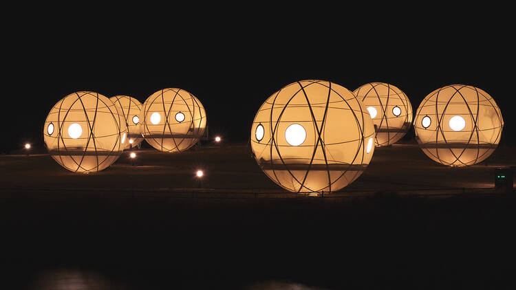 Spherical tents at Inn the Park Fukuoka