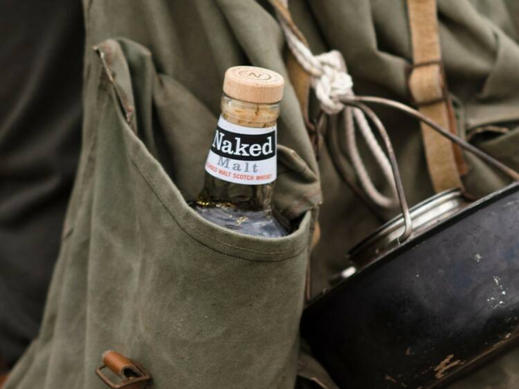 Naked Malt Whisky in a traveller's backpack