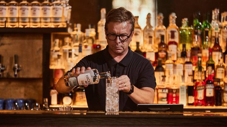 Mikey Enright pouring Hickson House Distillery gin