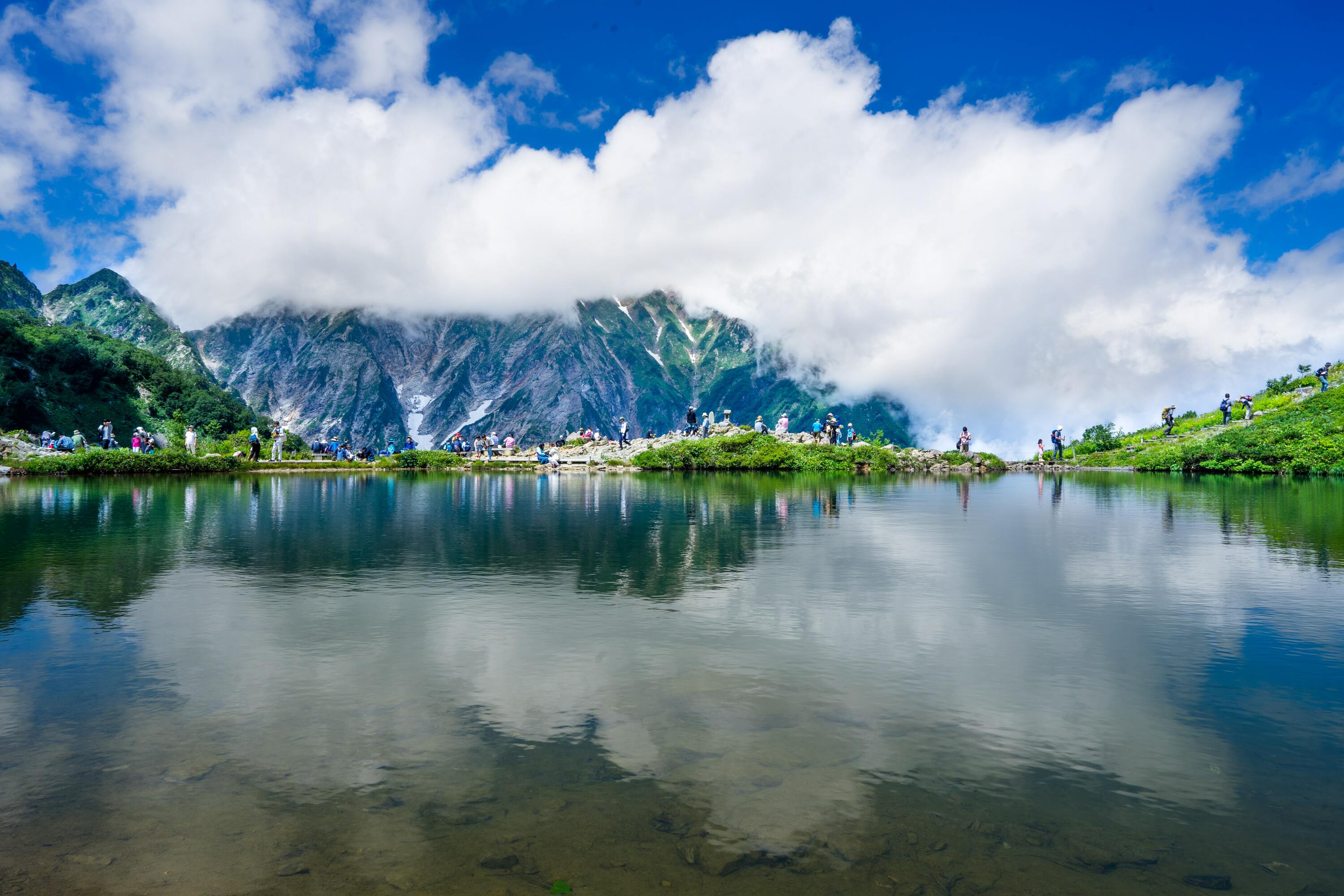 The mirror pond of Happo Ike in Hakuba