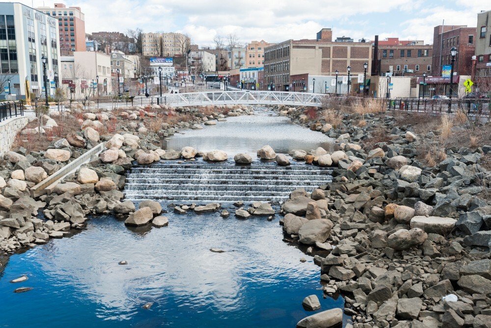 A river in Yonkers, New York, revealed by daylighting