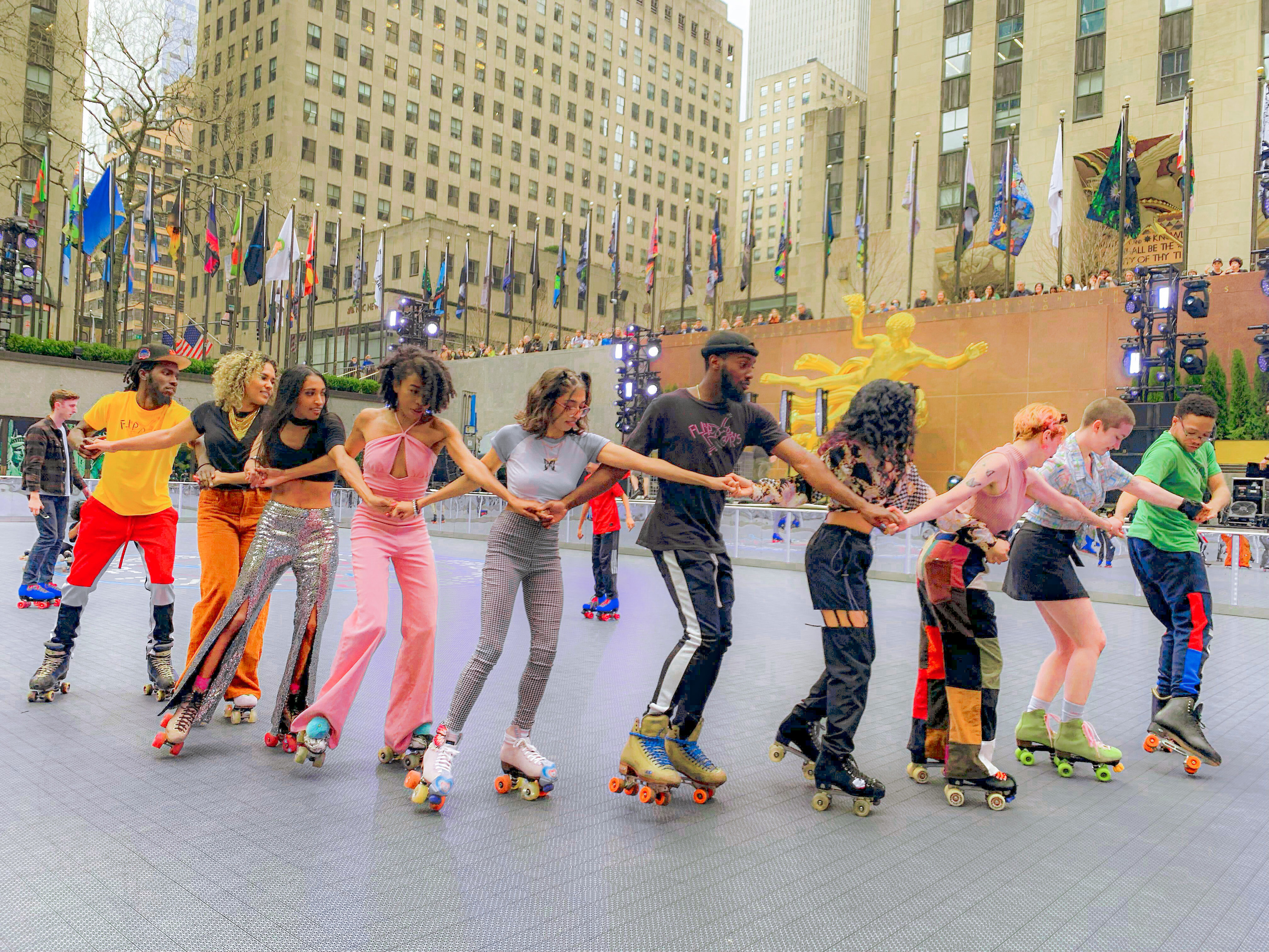 NYC's Rockefeller Center opens Flipper's Roller Boogie Palace this