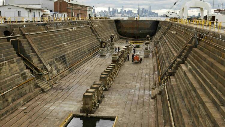 The Alfred Graving Dock - the bottom of an old boat.