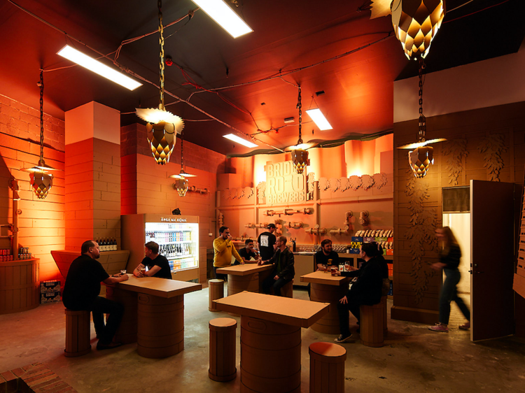 Have a pint at this bar made entirely from cardboard