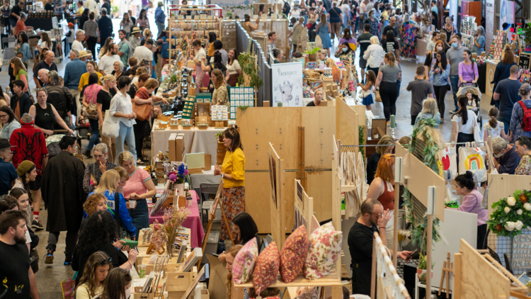 A picture of the hustle and bustle at the Makers and Shakers market