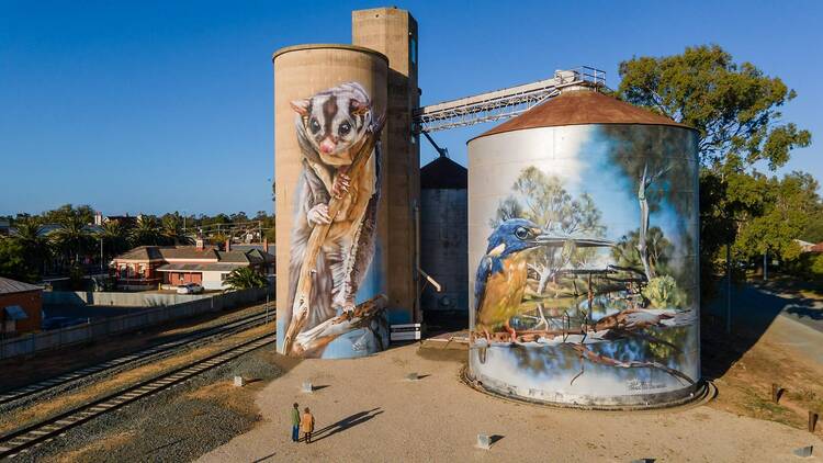 Rochester silos with murals painted on them