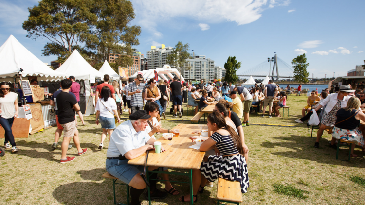 People gather at the Pyrmont Festival 