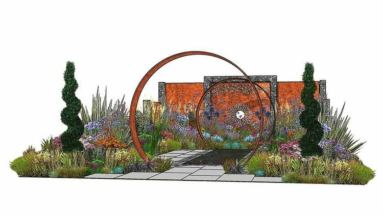 The Sunburst Garden, a show garden at RHS Hampton Court Palace Garden Festival 2022