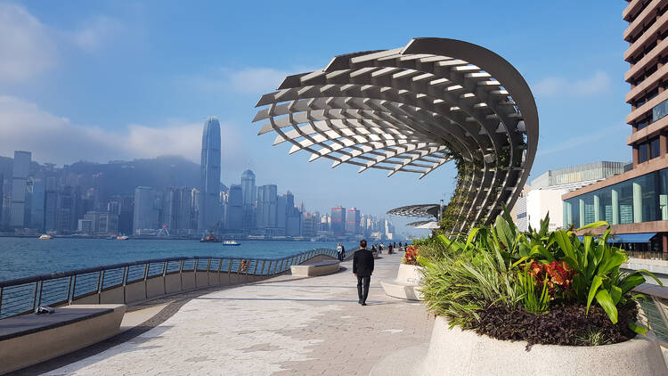 View Of Canton Road And Modern Skyscrapers At Tsim Sha Tsui, In