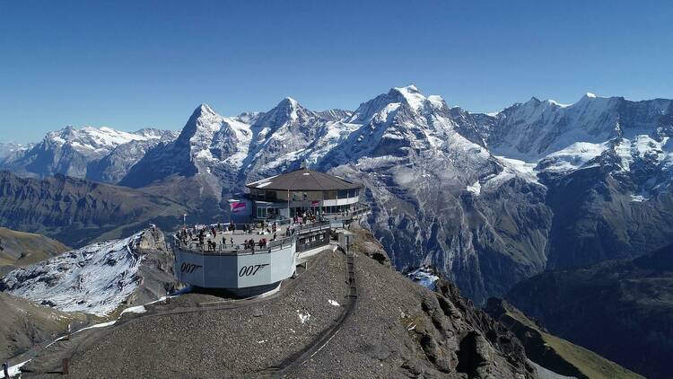 Schilthorn mountain and the Piz Gloria restaurant.