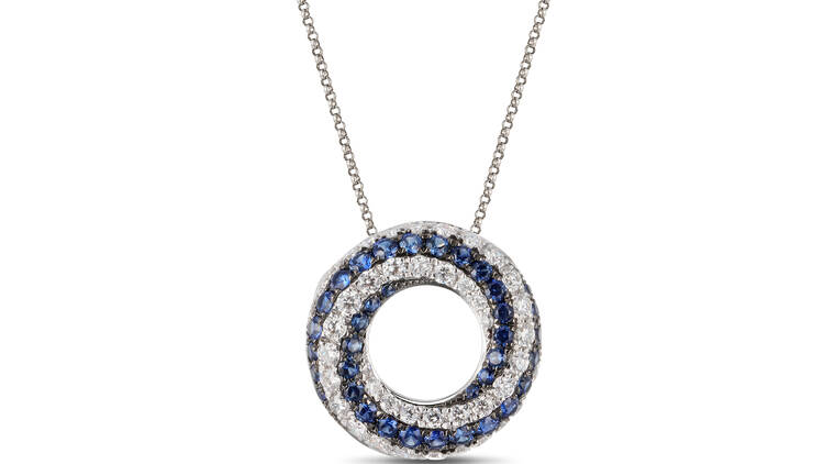 Legrand Jewellery’s 18K white gold sapphire and diamond necklace 