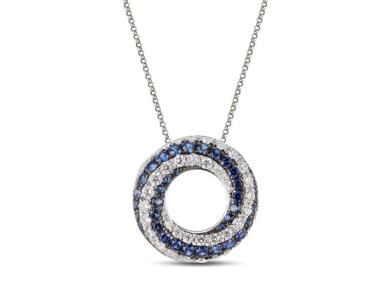 Legrand Jewellery’s 18K white gold sapphire and diamond necklace 