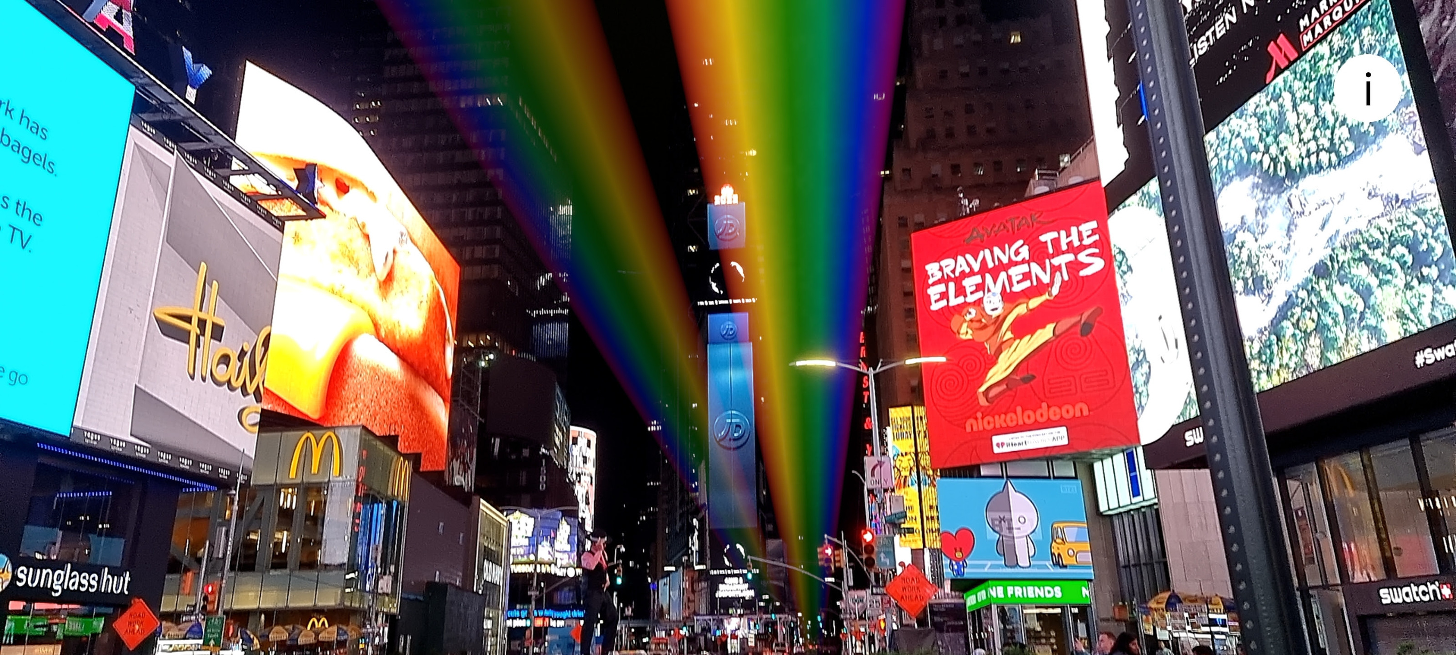 You can gaze at this real-looking rainbow across Times Square this month