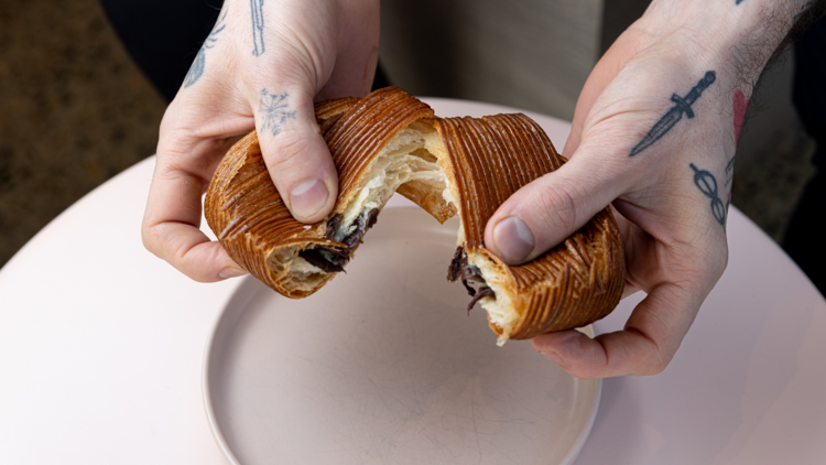 a chocolate croissant