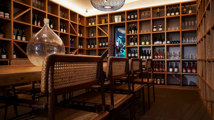 The wine room at Viand