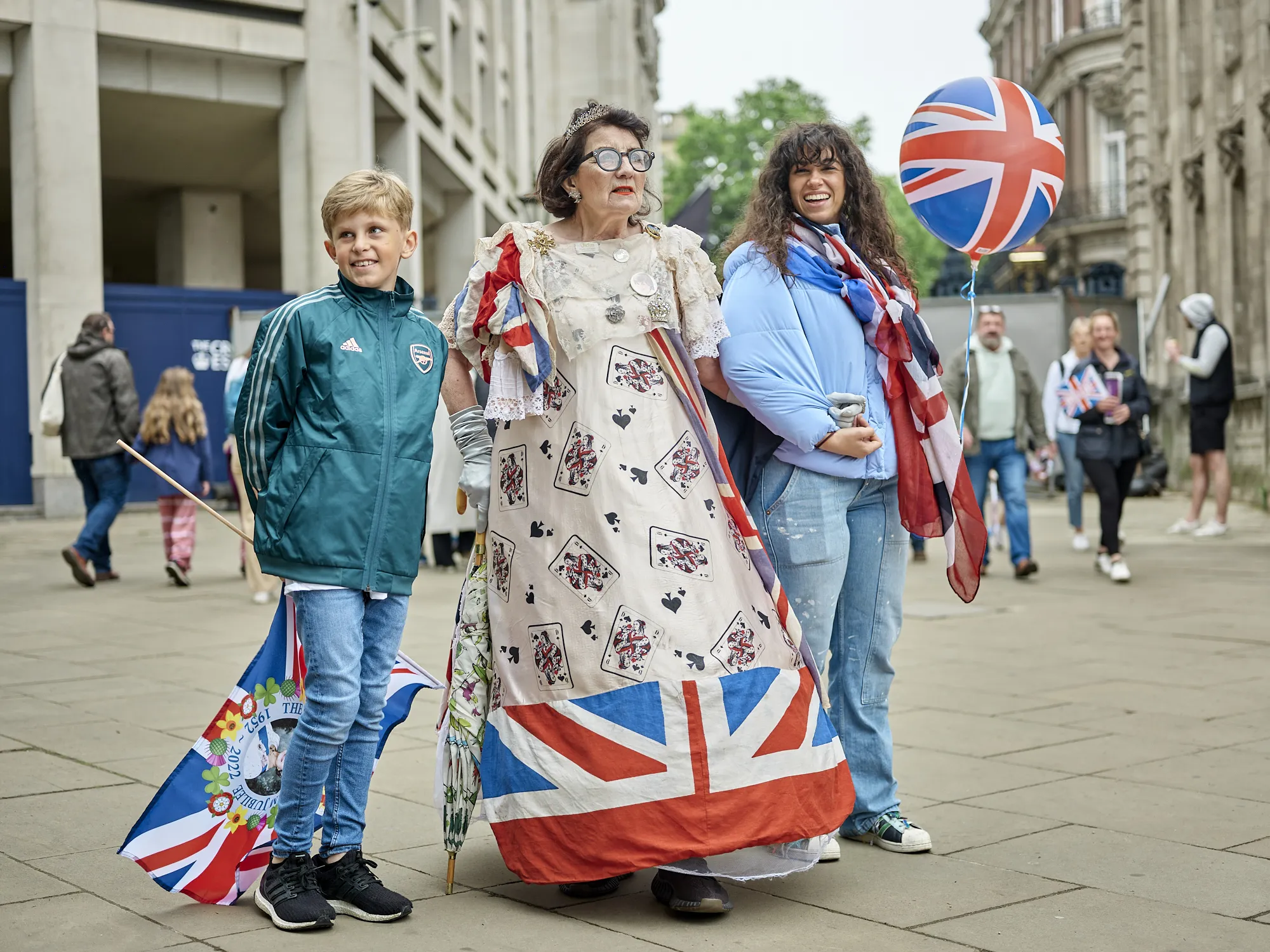 Sandra, landlady of The Golden Heart in Spitalfields, in a Queen of Spades dress, Sunday June 5 2022