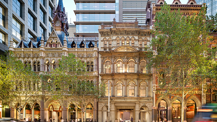 The iconic Olderfleet building on Collins Street 