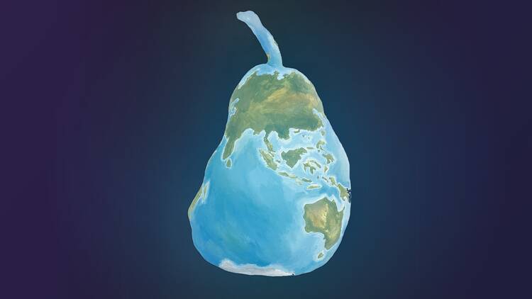 The earth in the shape of a pear