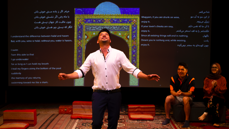 Man performing at an religious event 