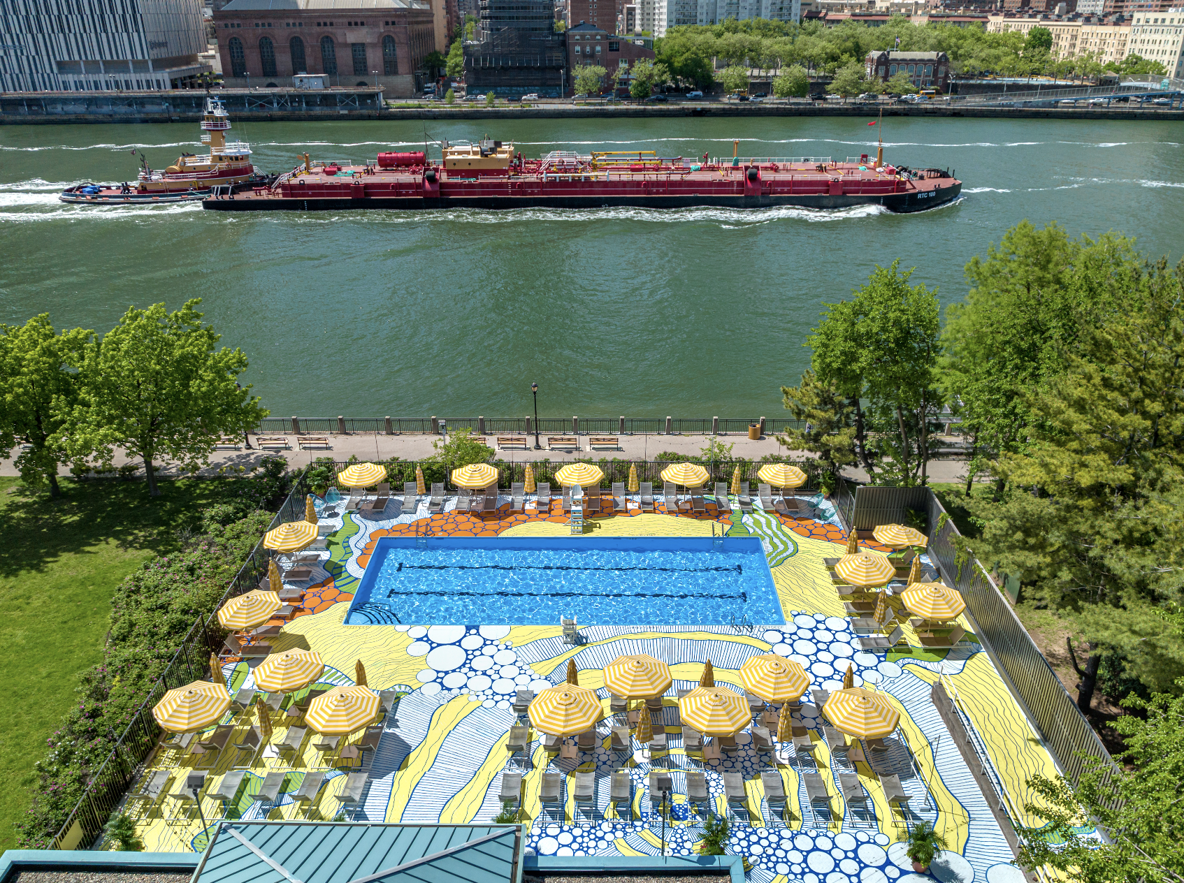 This amazing rainbow pool is now open on Roosevelt Island