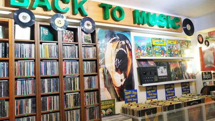 lamma island vinyl record store interior