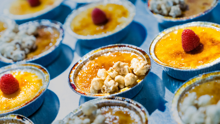 A variety of Portuguese egg tarts.