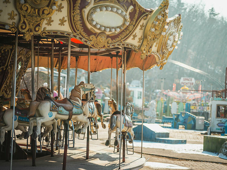 Snap whimsical photos at an abandoned theme park