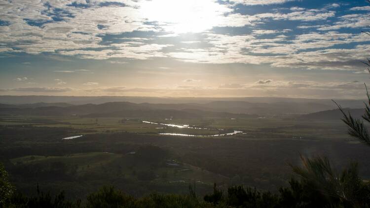 View from Mount Coolum at sunset towards Maroochy River