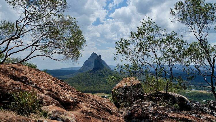 Mt Coonowrin and Mt Beerwah as seen from My Ngungun